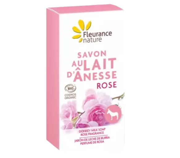 Rosen Bio-Eselmilchseife Fleurance Nature - 100g Stück