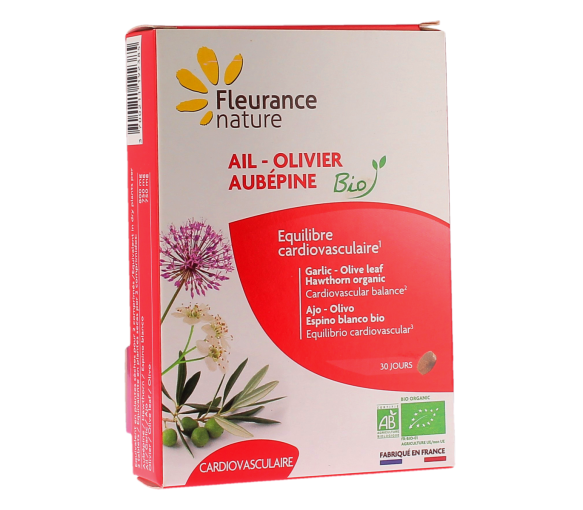 Knoblauch Oliven Weißdorn bio Fleurance nature - Packung mit 60 Tabletten - image 1
