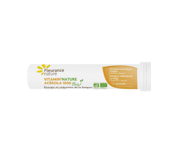 Vitamin'nature Acerola 1000 BIO Fleurance Nature - Tube mit 20 Tabletten - image 1