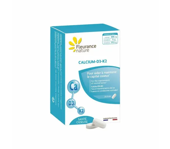 Calcium D3 K2 Fleurance nature - Packung mit 60 Tabletten
