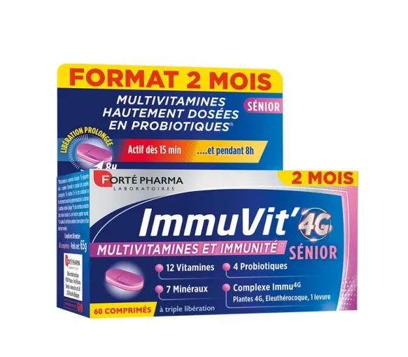 ImmuVit'4G Multivitamin Senioren Forté Pharma - Packung mit 60 Tabletten