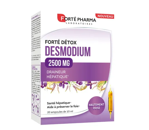 Forté Detox Desmodium 2500mg Forté Pharma - Packung mit 20 Ampullen - image 1