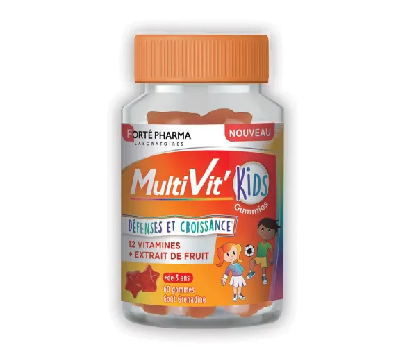 MultiVit' Kids Abwehr und Wachstum Granatapfelgeschmack Forté Pharma - 60 Gummis pro Dose - image 1