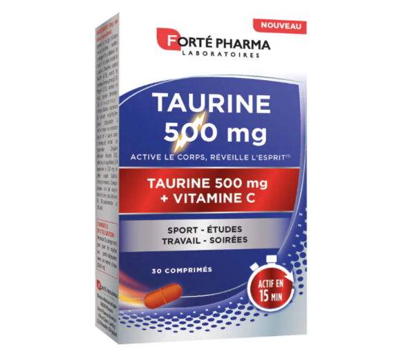 Taurin 500mg + Vitamin C Forté Pharma - Packung mit 30 Tabletten