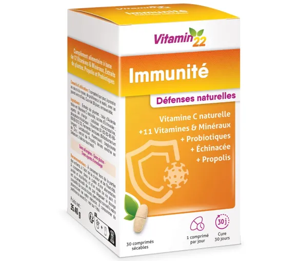 Vitamin 22 Immunität natürliche Abwehrkräfte Ineldea - Dose mit 30 Tabletten