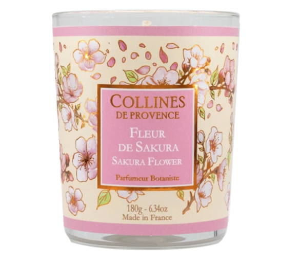 Duftkerze Sakura-Blüte Hügel der Provence - Kerze 180g - image 1