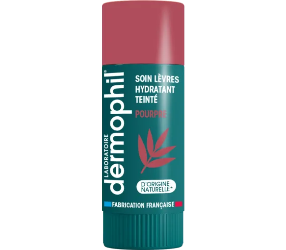 Getönter Lippenbalsam in der Farbe Rosé-Purpur von Dermophil Indien - 4g Stick