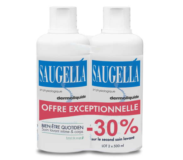 Dermoliquide sanfte Waschemulsion Saugella - 2 Flaschen à 500 ml - image 1