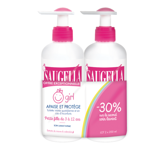 Mädchen sanfte Waschemulsion Saugella - 2er-Pack mit 200 ml Flaschen - image 1