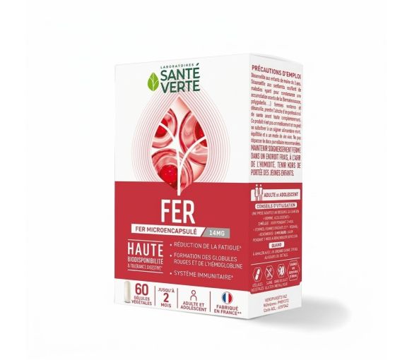 Mikroverkapseltes Eisen 14mg Santé Verte - Packung mit 60 Kapseln - image 1