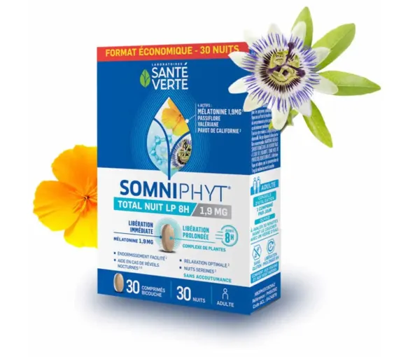 Somniphyt Total Nacht LP 1,9 mg Santé Verte - Packung mit 30 Tabletten - image 1