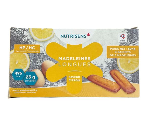 Madeleines lang mit Zitronengeschmack Nutrisens - Schachtel mit 4 Beuteln à 6 Madeleines - image 1