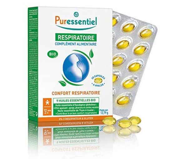 Bio-Puressentiel Bronchial-Kapseln mit ätherischen Ölen - Packung mit 30 Kapseln