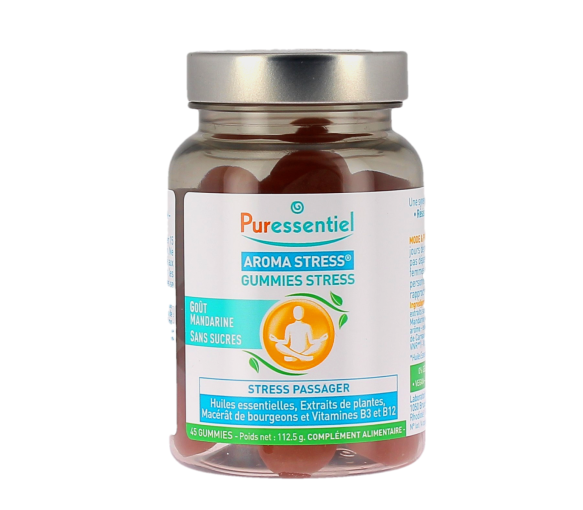 Aroma Stress Geschmack Mandarine ohne Zucker Puressentiel - 45 Gummies Dose - image 1