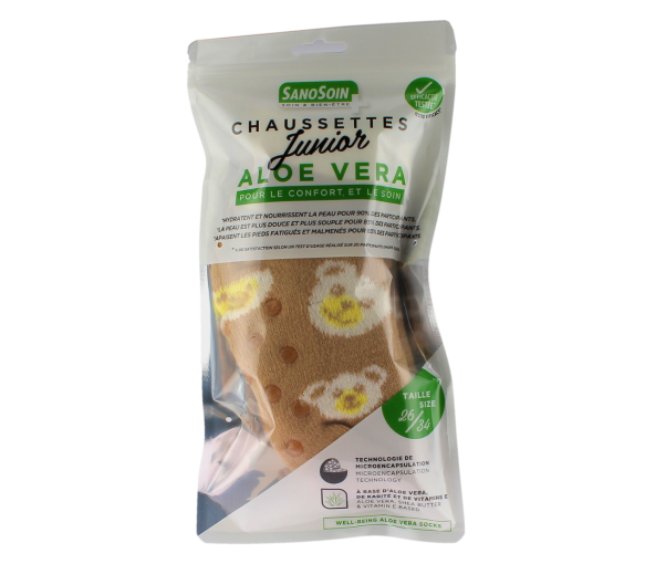 Wohlfühl-Socken Bären beige Junior SanoSoin – ein Paar Socken
