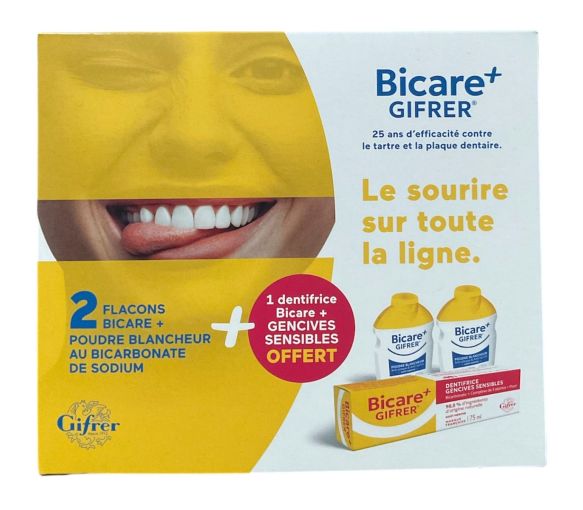 Bicare Plus Gifrer Whitening Set - 1 set 2 bottles of 60g and 1 free toothpaste - image 1