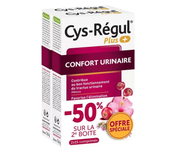 Cys-regul + Harnkomfort Nutreov - 2 Schachteln mit 15 Tabletten