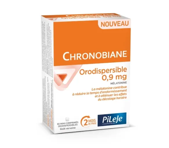 Chronobiane orodispersible 0,9 mg Pileje - Packung mit 60 orodispersiblen Mini-Tabletten