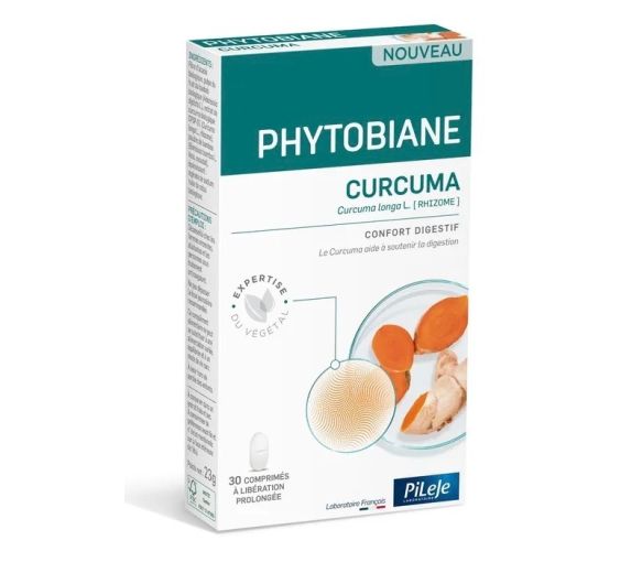 Phytobiane Curcuma Verdauungskomfort Pileje - Packung mit 30 Tabletten