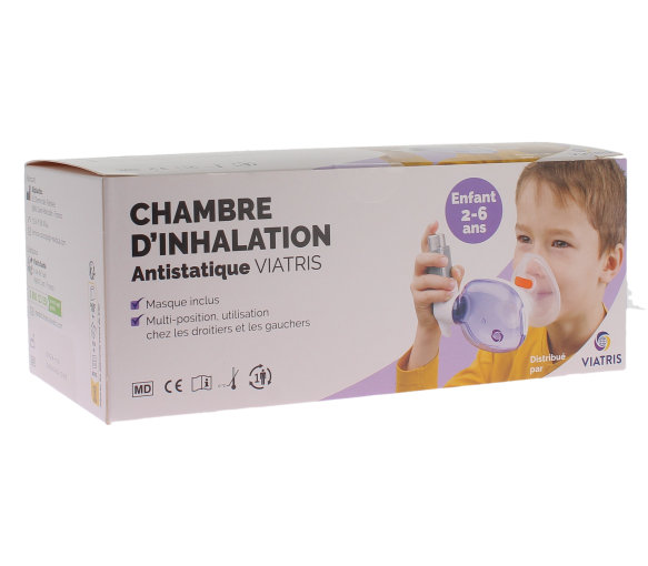 Antistatische Inhalationskammer für Kinder von 2 bis 6 Jahren Viatris - Packung mit einer Inhalationskammer - image 1