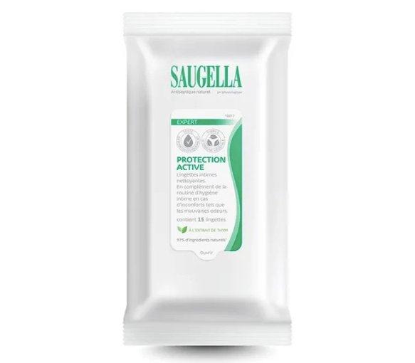 Intime Reinigungstücher Expert Protection Active Saugella - Packung mit 15 Tüchern - image 1