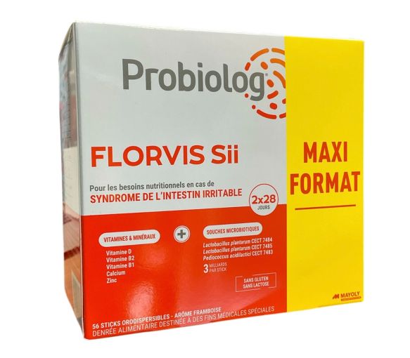 Probiolog Florvis Sii Himbeeraroma Mayoly - Schachtel mit 56 orodispersiblen Sticks - image 1