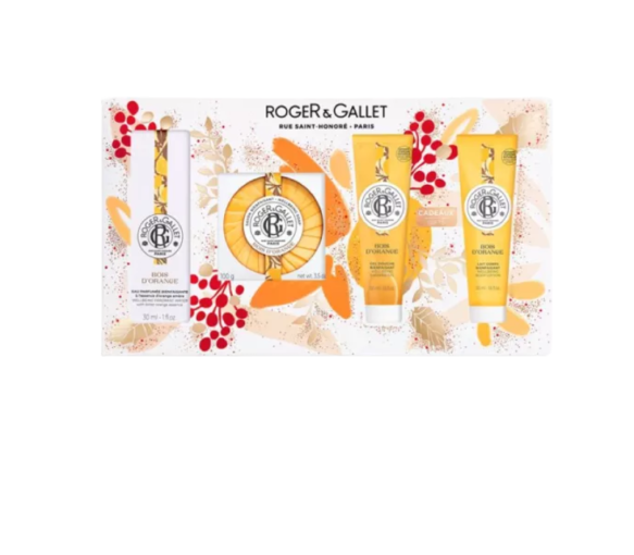 Holzkiste mit Orange von Roger & Gallet - Set mit 4 Produkten