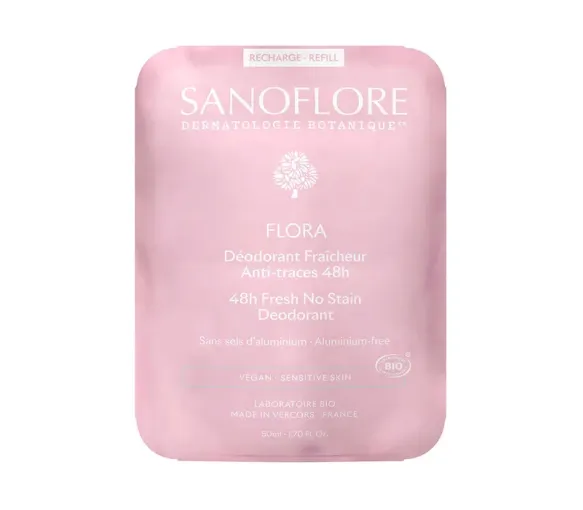 Deodorant Flora Frische Anti-Spuren 48h Bio Sanoflore - Nachfüllung 50ml