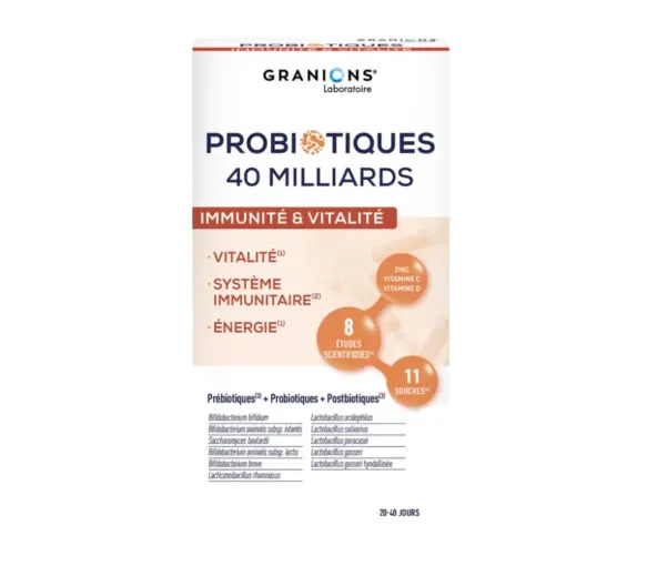 Probiotika Immunität und Vitalität Granions - Packung mit 40 Kapseln - image 1