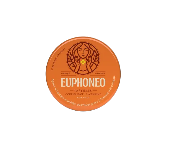 Euphoneo Halspastillen Geschmack Orange und Mandarine Mayoly Spindler - Packung mit 50 Pastillen