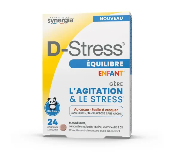 D-Stress Gleichgewicht Kind Synergia - Packung mit 24 Kaudabletten