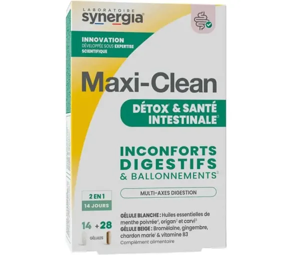 Maxi-Clean Detox und Darmgesundheit Synergia - Packung mit 42 Kapseln
