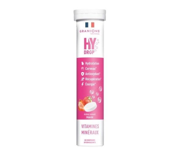 Hydrop Lösung zur Hydratation Erdbeergeschmack Granions - Tube mit 20 Brausetabletten