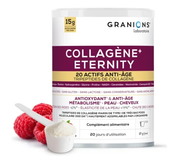 Collagen+ Eternity Anti-Aging Himbeergeschmack Granions - 343g Dose - image 1