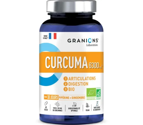 Curcuma 6300g bio Granions - Dose von 60 Kapseln - image 1