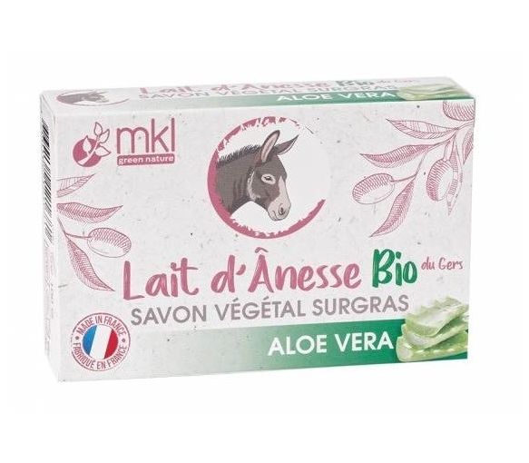 Pflanzliche Überfettung Seife mit Bio-Eselmilch Aloe Vera MKL Green Nature - 100g Stück - image 1