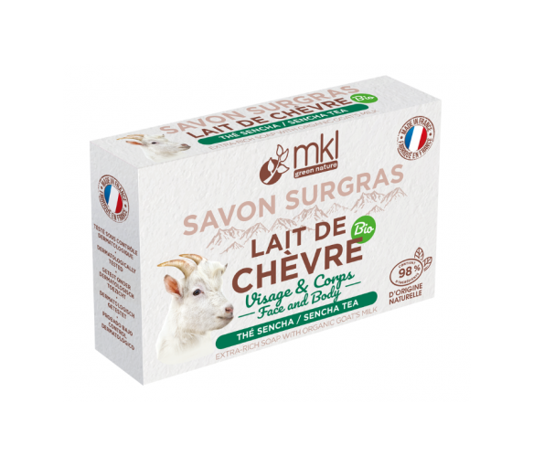 Überfettete Seife mit Bio-Ziegenmilch Sencha-Tee MKL Green Nature - 100g Stück - image 1