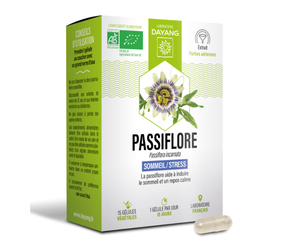 Passionsblume Schlaf und Stress BIO Dayang - Packung mit 30 Kapseln - image 1