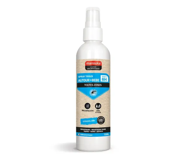 Spray für Textilien gegen Mücken Moskitonetz um Baby Manouka - Spray von 75ml