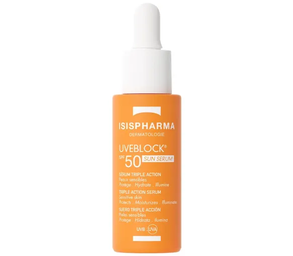 Uveblock SPF50 Serum mit dreifacher Wirkung Isispharma - Pipettenflasche mit 28ml