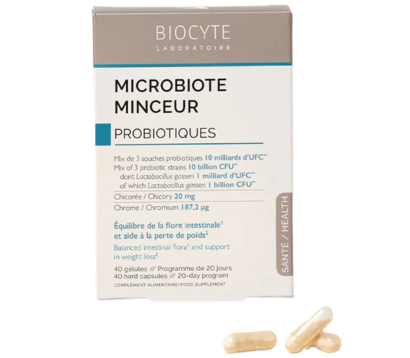 Mikrobiota Gewichtsreduktion Probiotika Biocyte - Packung mit 40 Kapseln