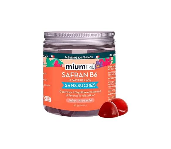 Safran B6 Geschmack Erdbeere Mium Lab - 42 Gummies Dose - image 1