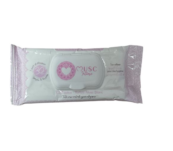 Natürliche Intimpflegetücher mit weißem Moschusduft Musc Intime - Packung mit 30 Tüchern - image 1