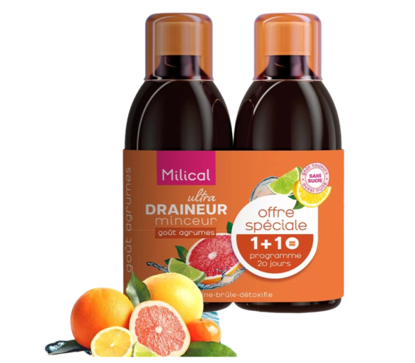 Ultra Zuckerfreier Schlankheitsdrainierer mit Zitrusgeschmack von Milical - 20-Tage-Programm
