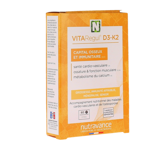 VITARegul D3-K2 für Knochengesundheit und Immunität Nutravance - Packung mit 60 Tabletten - image 1
