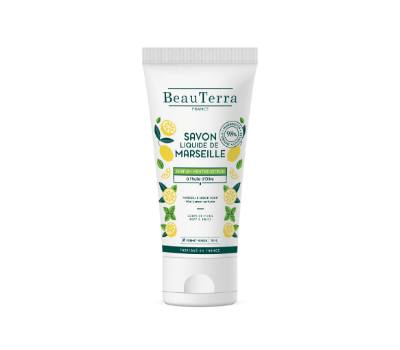 Marseiller Seife Minze-Zitrone Beauterra - Tube mit 100ml