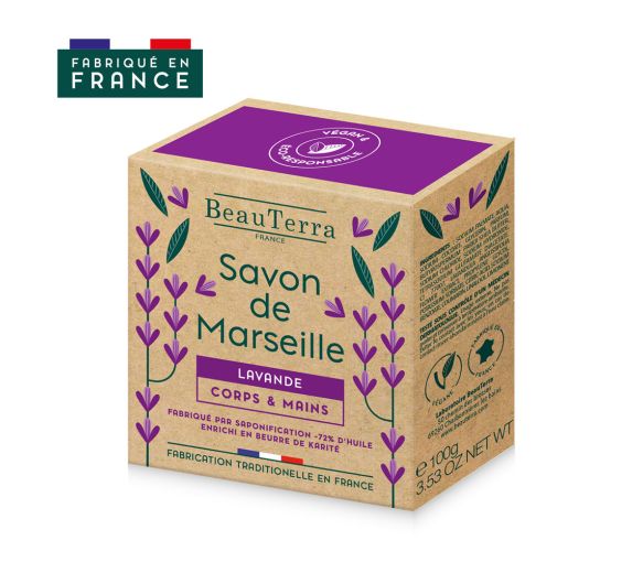Lavendel Marseille-Seife Beauterra - Stück von 100 g