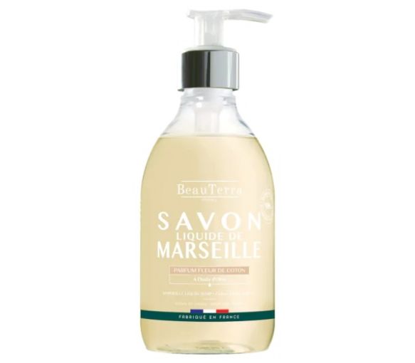 Flüssige Marseille-Seife Baumwollblüte Beauterra - Pumpflasche 300 ml