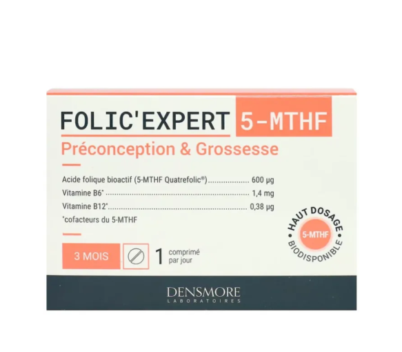 Folic'expert 5-MTHF Präkonzeption & Schwangerschaft Densmore - Packung mit 90 Tabletten