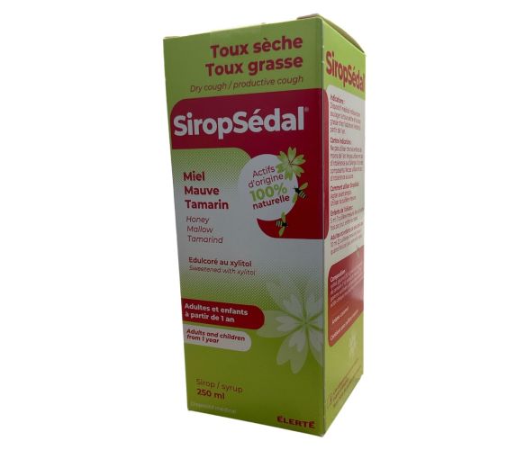 SiropSédal Trockener und feuchter Husten Karamellgeschmack Elerté - Flasche 250ml - image 1